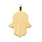 201 Stainless Steel Pendants, Hamsa Hand/Hand of Miriam Charm, Golden, 37.5x29x1mm, Hole: 7x3.5mm