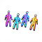 Rainbow Color Alloy Pendants, Cadmium Free & Lead Free, Suit, 39x18x2.5mm, Hole: 2.5mm