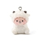Flocky Opaque Resin Pendants, Sheep Charms, with Platinum Iron Loop, White, 29.5x22x19mm, Hole: 2mm