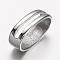 Tarnish Resistant 304 Stainless Steel Slide Charms, Oval, Stainless Steel Color, 15.5x9x5mm, Hole: 7x13.5mm