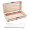 Rectangle Unpainted Wooden Jewelry Box, with Hinged Lid and Front Clasps, DIY Storage Chest Treasure Case, with OPP Cellophane Bags, BurlyWood, 20x10x4.9cm, 1pc