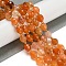 Natural Orange Botswana Agate Beads Strands, Faceted, Oval, with Seed Beads, 8~9x6~8mm, Hole: 1~1.2mm, about 36~38pcs/strand, 14.96~15.35 inch(38~39cm)