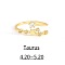 Twelve Constellation Brass Micro Pave Clear Cubic Zirconia Cuff Rings, Golden, Taurus, Inner Diameter: Adjustable