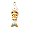 Rack Plating Brass Pendants, with Cubic Zirconia and Enamel, Fish Charms, Long-Lasting Plated, Lead Free & Cadmium Free, White, 31.5x9x6mm, Hole: 3.5x2mm