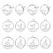 18Pcs 3 Style 304 Stainless Steel Pendants, Flat Round with Fishtail & Whale Charm, Stainless Steel Color, 19.5~22x17.5~20x1~1.5mm, Hole: 1.4~1.8mm, 6pcs/style