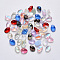 Transparent Spray Painted Glass Charms, Oval, Mixed Style, Mixed Color, 8.5x6x4.5mm, Hole: 1mm