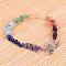 Gemstone Chip Beaded Anklets, with Alloy Toggle Clasps and Tibetan Style Alloy Om Symbol Pendants, 230mm