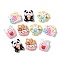 Opaque Resin Animal Cabochons, Rabbit & Panda & Bear, Mixed Shapes, Mixed Color, 22~24.5x19.5~25.5x8.5~11mm