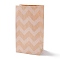 Rectangle Kraft Paper Bags, None Handles, Gift Bags, Wave Pattern, BurlyWood, 13x8x24cm