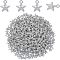400Pcs Plating ABS Plastic Pendants, Star, Platinum, 16.5x13.5x5mm, Hole: 2mm
