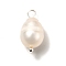 Natural Cultured Freshwater Pearl Pendants, with Brass Ball Head Pins, Rice, Silver, 16.5~18.5mm, Hole: 3mm.