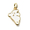Brass Enamel Charms, with Jump Ring, Cadmium Free & Lead Free, Long-Lasting Plated, Ghost Charm, Rack Plating, Real 18K Gold Plated, White, 15x10x2mm, Hole: 3mm