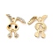 Alloy Rhinestone Pendants, Rabbit Charms, Light Gold, Crystal, 21x17x4mm, Hole: 1.6mm