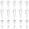 UNICRAFTALE 24pcs 4 Sizes Spike Hypoallergenic Pendants Silver Stainless Steel Metal Punk Style Charm Cone Pattern Pendants for DIY Necklaces Jewelry Making 6.5~18mm