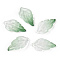 Baking Painted Transparent Glass Petal Beads, Gradient Color, Peony Leaf, Sea Green, 29.5x16x3.5mm, Hole: 1~1.2mm, about 980~1000pcs/set