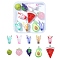 10 Styles Opaque Resin Pendants, with Platinum Plated Iron Loop, Mixed Shapes, Mixed Color, 16~32.5x14~23x6~13mm, Hole: 1.8~2mm, 1pc/style
