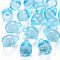 Autumn Theme Transparent Acrylic Pendants, Faceted, 3D Persimmon, Light Blue, 27.5x19.5mm, Hole: 4mm, about 95pcs/500g