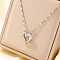 Elegant Brass Pave Clear Cubic Zirconia Heart Pendant Necklaces for Girls, Platinum, 15.75 inch(40cm)