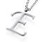 Non-Tarnish 304 Stainless Steel Initial Pendant Necklaces, Letter E, with Cable Chains and Lobster Clasp, Stainless Steel Color, 18.11 inch(46cm)