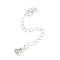 Brass Micro Pave Cubic Zirconia Ends with Chains, Cadmium Free & Nickel Free & Lead Free, Groud, 925 Sterling Silver Plated, 75mm, Hole: 2.5mm