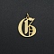304 Stainless Steel Pendants, with Jump Ring, Old English, Letter, Laser Cut, Golden, Letter.G, 15.5x13x1mm, Hole: 3mm