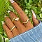 3Pcs Alloy Finger Rings Sets, Golden, Inner Diameter: 16mm