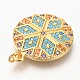 Латунные подвески из микро-паве ZIRC-J024-09G-3