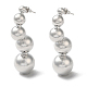 Серьги-гвоздики из латуни с круглым шариком и стойкой EJEW-Q786-04P-1