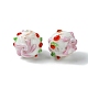 Ручной работы ухабистым Шарики Lampwork FOIL-B001-08D-1