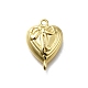 Латунные сердечки-бантики KK-K400-49G-02-1