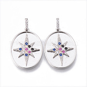 Кулоны из латуни с кубическим разноцветным цирконием KK-N232-170P-NF