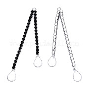 Цепочка из латуни со стразами и каплевидными подвесками KK-N216-424-02P