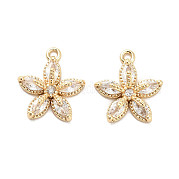 Латунные микропаве прозрачные кубические циркониевые подвески KK-C054-18G