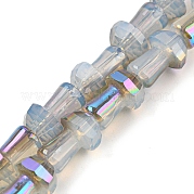 Стеклянные бусины с гальваническим покрытием  GLAA-K064-01A-07