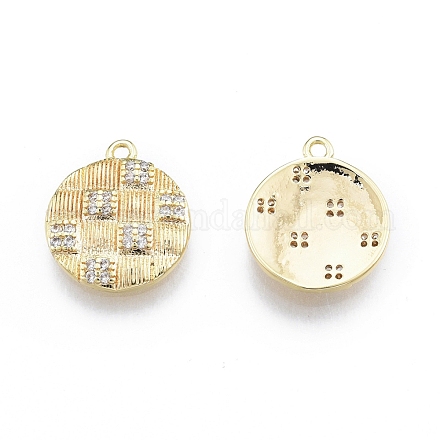 Латунные микропаве прозрачные кубические циркониевые подвески KK-C006-19G-1