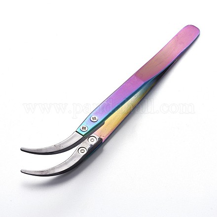 Нержавеющей стали пинцет бисером TOOL-F006-12B-1