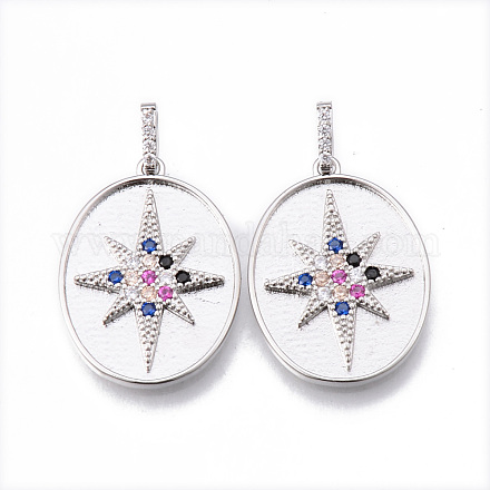 Кулоны из латуни с кубическим разноцветным цирконием KK-N232-170P-NF-1