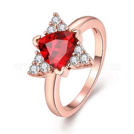 Модный треугольник латунь кубического циркония палец кольца RJEW-BB02931-8RG-1