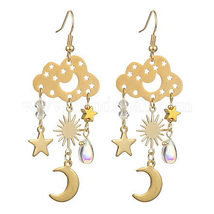 Серьги из прозрачного стекла EJEW-TA00259-01-1