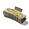 Imitation Leather with Plastic Large Hair Claw Clips, for Girl Women Thick Hair, Rectangle with Sunflower Pattern, Gold, 50x105x44.5mm