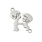201 Stainless Steel Connector Charms, Girl & Boy, Stainless Steel Color, 21.5x17x1mm, Hole: 1.4mm