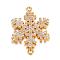 Brass Micro Pave Cubic Zirconia Links, Snowflake, Golden, 26.5x19x2mm, Hole: 1.5mm