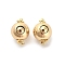 Brass Box Clasps, Cadmium Free & Nickel Free & Lead Free, Round, with Jump Ring, Real 18K Gold Plated, 12.5x9x9.5mm, Hole: 1.5mm