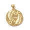 Real 18K Gold Plated Zodiac Theme Brass Pendants, Cadmium Free & Nickel Free & Lead Free, Pisces, 22.5~23x20.5~21x2~3mm, Hole: 6x4mm