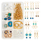 DIY Dangle Earring Making Kits, Including Alloy Enamel Pendants, Alloy Links, Glass Beads, Brass & Alloy Linking Rings, Brass Earring Hooks, Iron Pins, Mixed Color, 15x12.5x4mm, Hole: 1.4mm