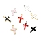 Alloy Enamel Pendants, Cross Charm, Mixed Color, 16.5x10.5x1.4mm, Hole: 1.6mm