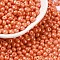 6/0 Glass Seed Beads, Opaque Colours Luster, Teardrop, Coral, 4~5x4~4.5x3~4mm, Hole: 0.8~0.9mm, about 125pcs/10g