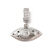 Brass Micro Pave Cubic Zirconia Pendants, Cadmium Free & Lead Free, Eye Charms, Platinum, 26x25x4mm, Hole: 8x5mm