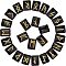 SUPERFINDINGS 25Pcs 19x14mm Rune Stones Set with Engraved Alphabet Black Synthetic Quartz Cabochons Rectangle with Futhark for Reiki Meditation Divination