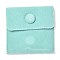 Square Velvet Jewelry Bags, with Snap Fastener, Turquoise, 6.7~7.3x6.7~7.3x0.95cm